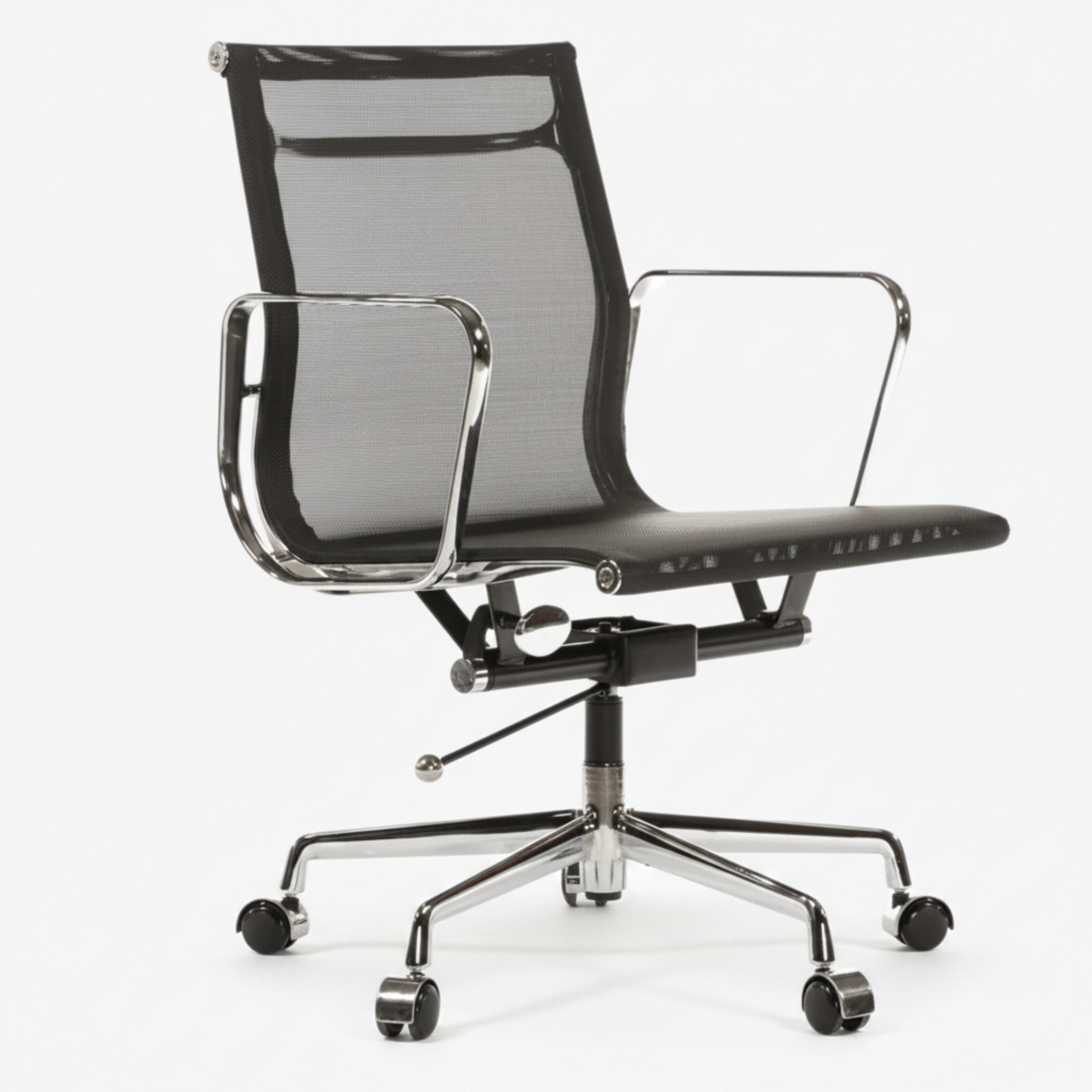 Modern Eames Meshed Office Chair EA 117 - Sleek Low Back Seating, Orange - Aura Furnitures