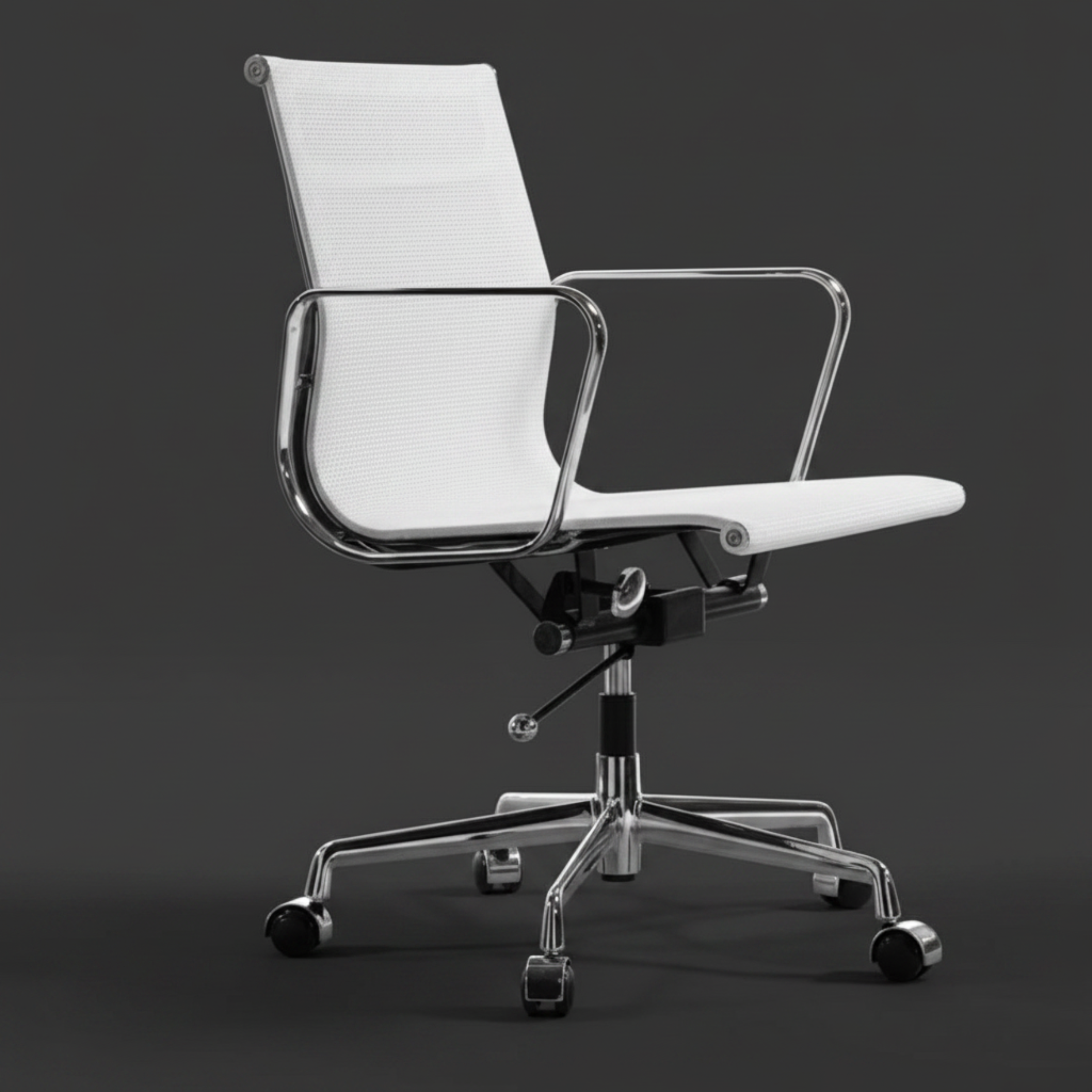 Modern Eames Meshed Office Chair EA 117 - Sleek Low Back Seating, Orange - Aura Furnitures