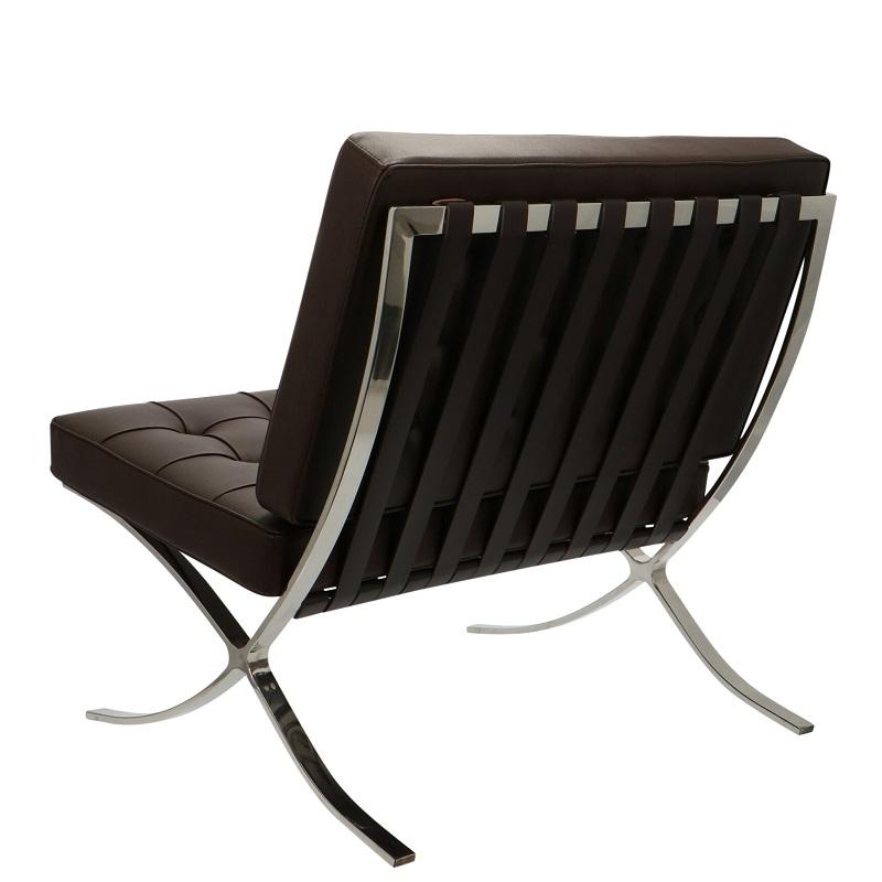 Mies Barcelona Pavilion Chair with Footrest | Tan Brown